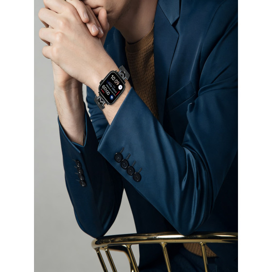 Glealx Magnetic Milanese Loop Band for Apple Watch, Secure Stainless Steel Mesh Strap with Easy-Adjust Clasp